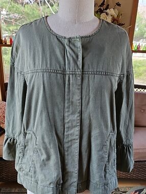 Sanctuary Olive Green Utility Jacket with Front Pockets Size Medium